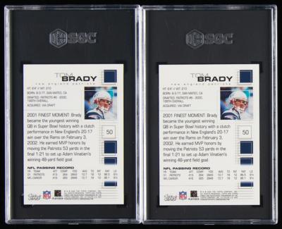 Lot #908 2002 Topps Finest #50 Tom Brady (2) SGC MT 9 - Image 2