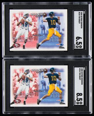 Lot #904 2000 Skybox Dominion #234 Tom Brady (2) Rookie Cards SGC 8.5 and 6.5
