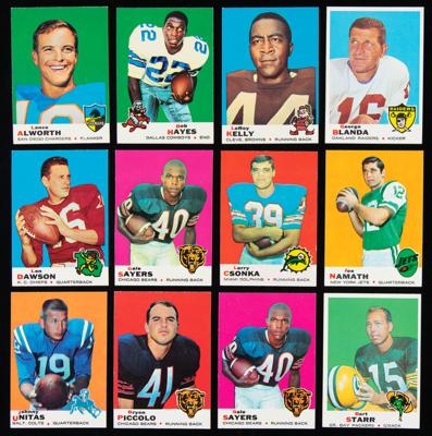 Lot #894 1969 Topps Football High-Graded Lot of (43) with 25 HOFers