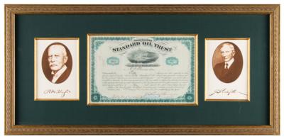 Lot #109 John D. Rockefeller and Henry M. Flagler Signed Stock Certificate