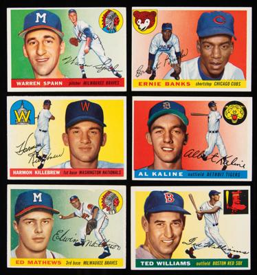 Lot #789 1955 Topps Baseball Lot of (121) with Williams, Banks, and Killebrew
