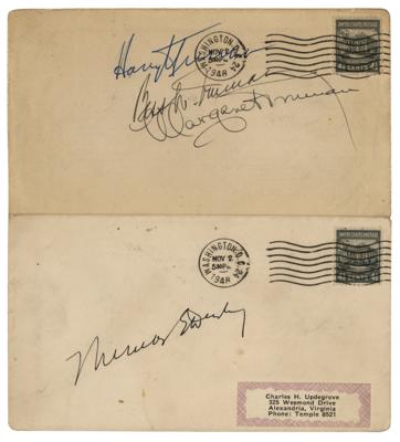 Lot #95 Harry S. Truman and Thomas Dewey Signed Mailing Envelopes
