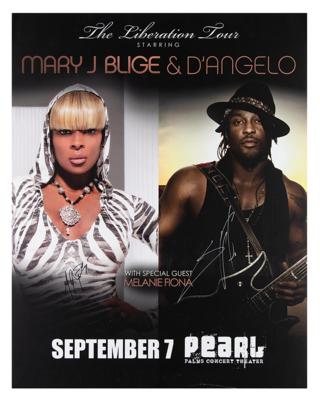 Lot #607 Mary J. Blige and D'Angelo Signed Concert Poster - Image 1