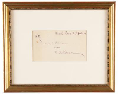 Lot #116 Thomas Edison Autograph Note Signed - Image 2