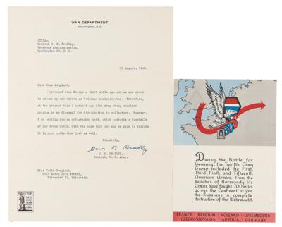 Lot #346 Omar Bradley Typed Letter Signed with Signature on a Twelfth Army Group Card