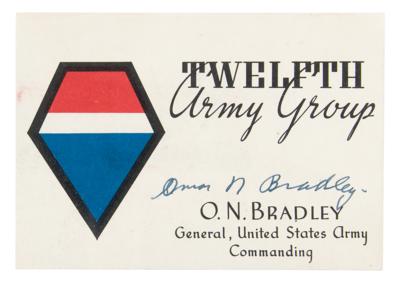 Lot #346 Omar Bradley Typed Letter Signed with Signature on a Twelfth Army Group Card - Image 2