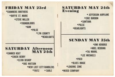Lot #2089 Jimi Hendrix Experience: Rare 1969 Northern California Folk-Rock Festival Program - Image 3