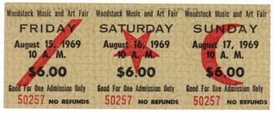 Lot #2221 Woodstock Three-Day Admission Ticket - Image 1