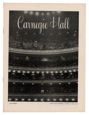 Lot #2173 Billie Holiday 1956 Carnegie Hall Program