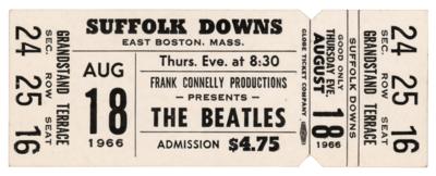 Lot #2045 Beatles 1966 Suffolk Downs Concert Ticket