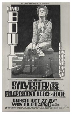 Lot #2265 David Bowie 1972 Winterland Ballroom Concert Poster Signed by Randy Tuten - Image 1