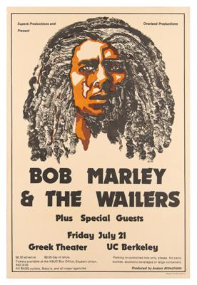 Lot #2282 Bob Marley and the Wailers 1978 Berkeley Concert Poster - Image 1