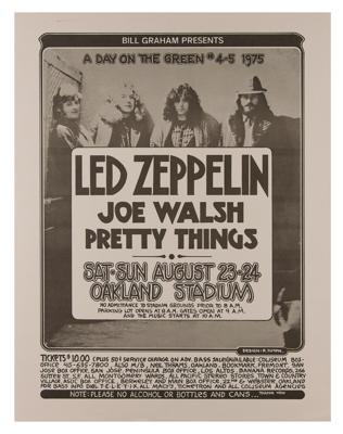 Lot #2143 Led Zeppelin 1975 'Day on the Green' Oakland Concert Poster - Image 1