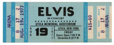 Lot #2185 Elvis Presley 1977 Post-Mortem Ticket