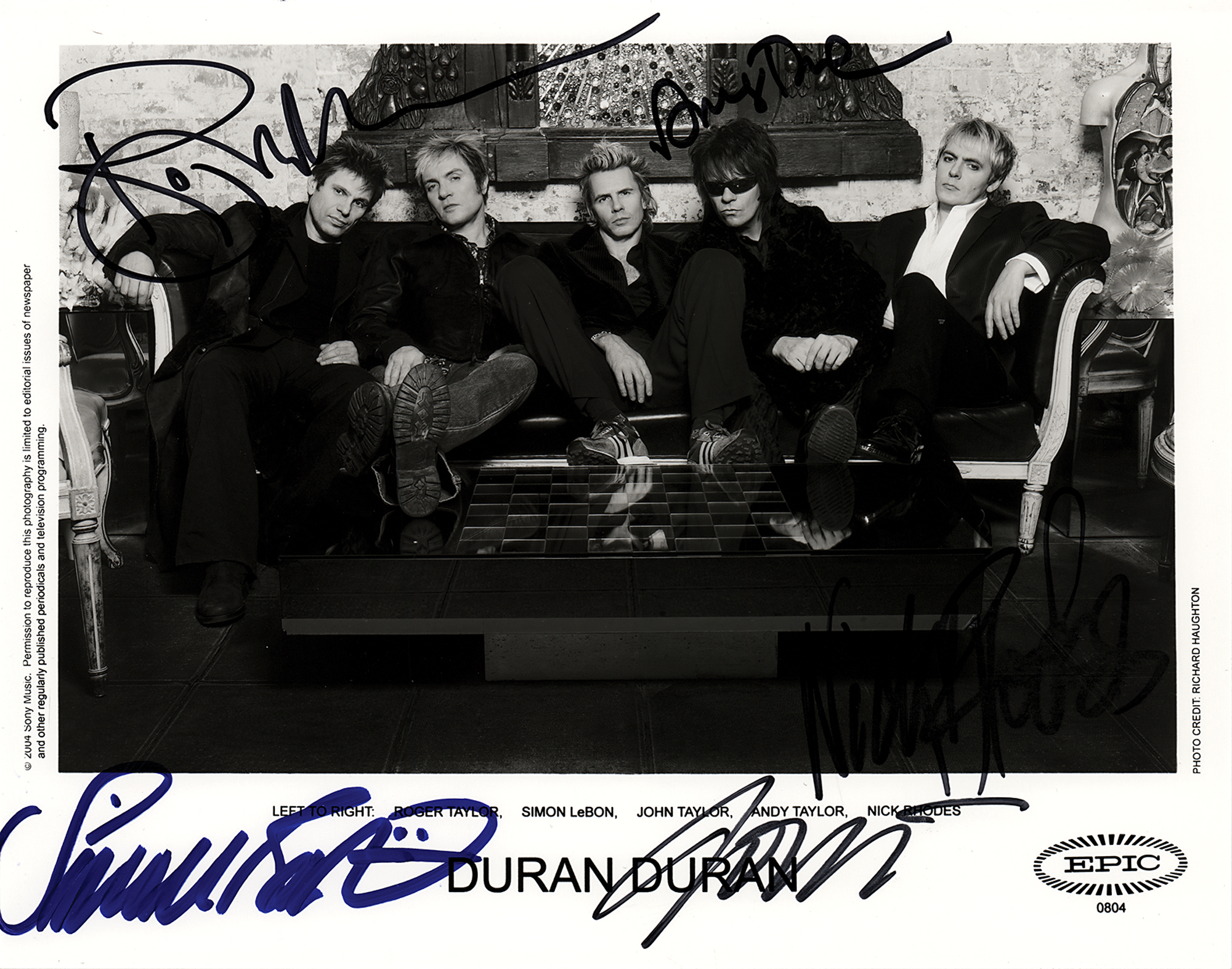 Lot #2314 Duran Duran Signed Photograph