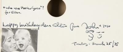 Lot #2007 John Lennon Twice-Signed and Handmade Collage Presented as a Gift to Elton John for His 28th Birthday - Image 3