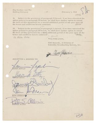 Lot #2194 Janis Joplin Document Signed