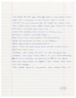 Lot #2342 Drake Handwritten Lyrics