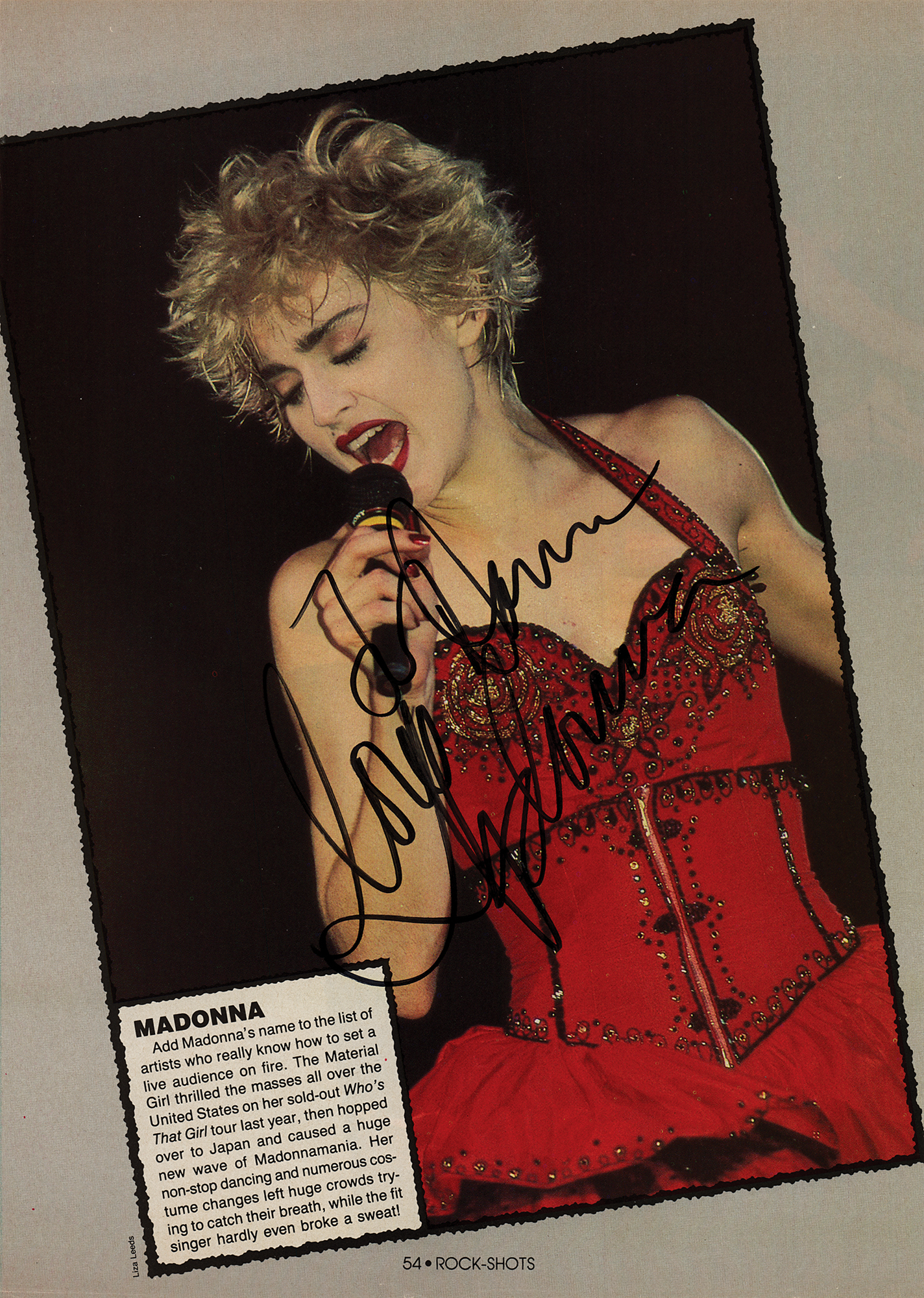 Lot #2320 Madonna Signed Magazine Photograph