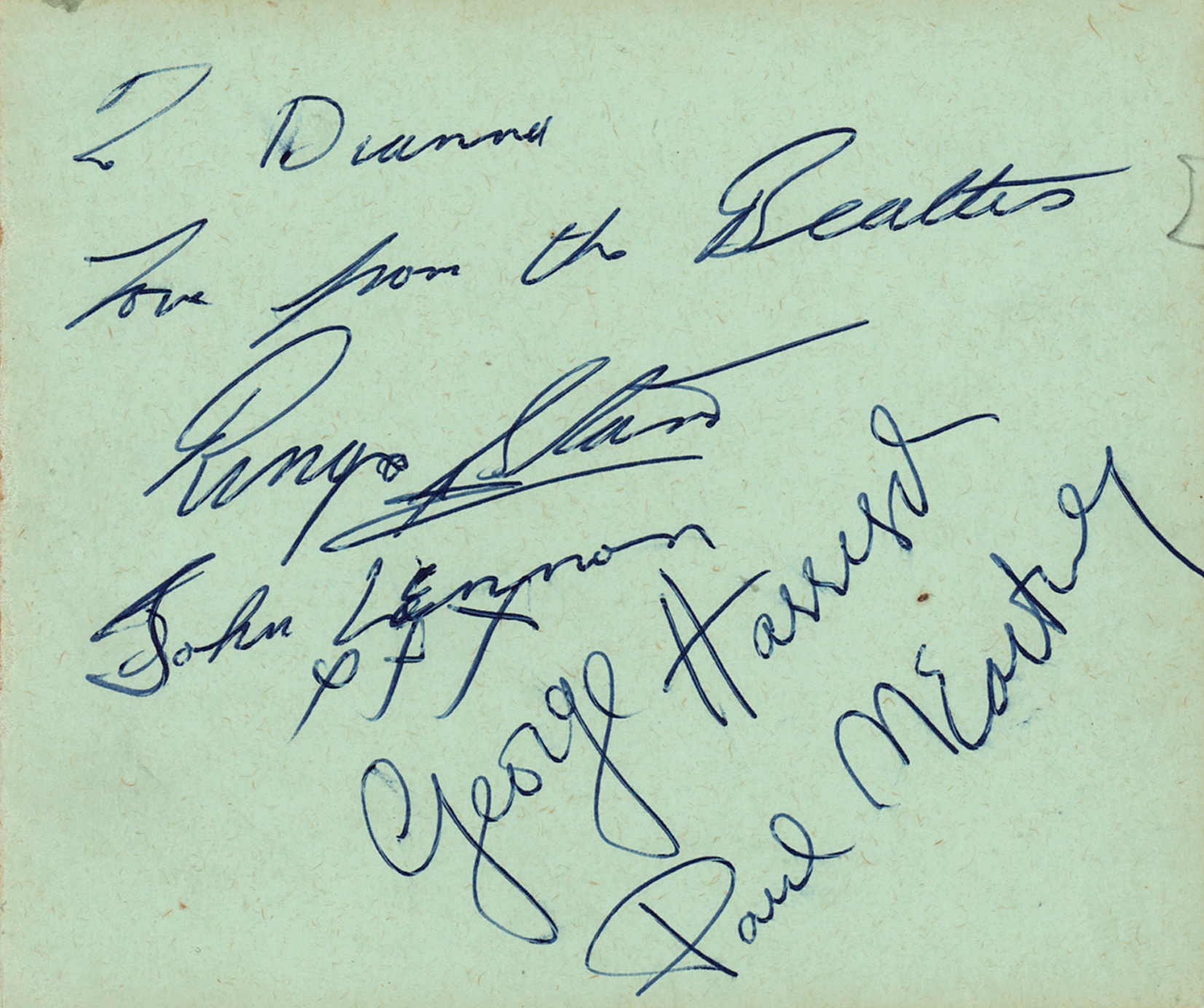 Lot #2039 Ringo Starr-Signed Beatles Signatures
