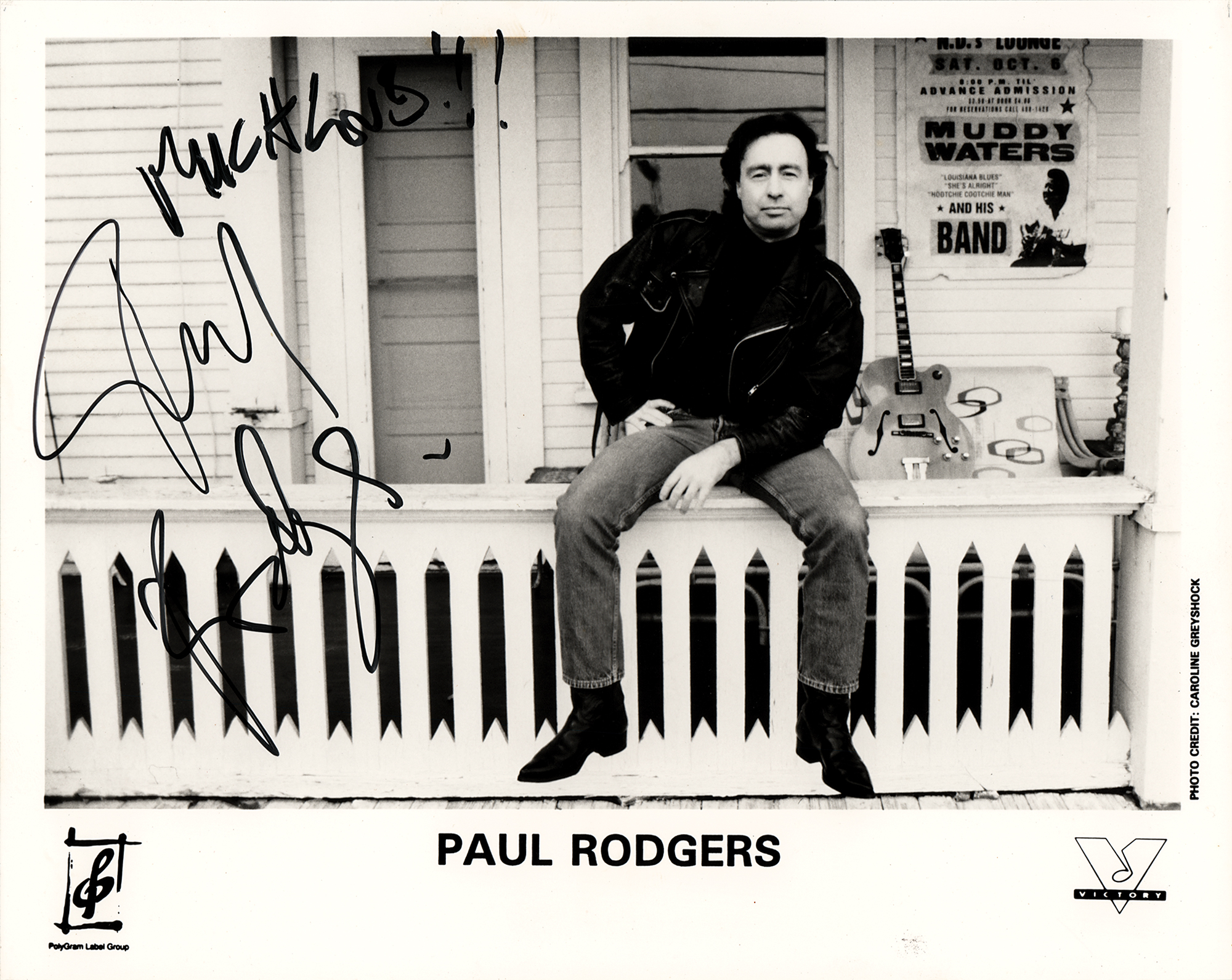 Lot #2326 Paul Rodgers Signed Photograph