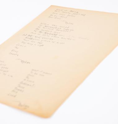 Lot #2061 Bob Dylan Triple-Signed Handwritten Poems: 