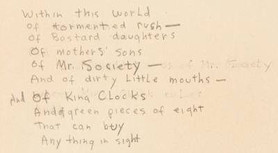 Lot #2061 Bob Dylan Triple-Signed Handwritten Poems: 