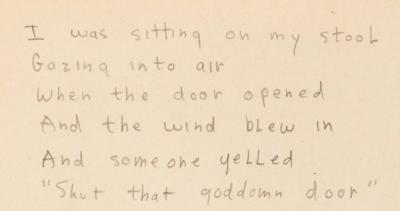 Lot #2065 Bob Dylan Signed Handwritten Poem: 