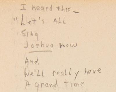 Lot #2070 Bob Dylan Quad-Signed Handwritten Poems: 