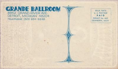 Lot #2151 The Yardbirds (Jimmy Page) 1968 Grande Ballroom Handbill - Image 2