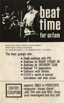 Lot #2110 Rolling Stones 1964 'Beat Time for Oxfam' Contest Flyer - Image 1