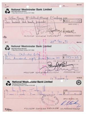 Lot #2002 Beatles (3) Signed Checks