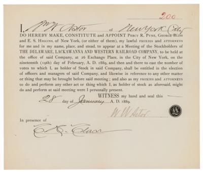 Lot #191 William Waldorf Astor Document Signed
