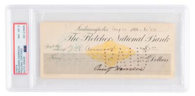 Lot #73 Benjamin Harrison Signed Check - Image 1