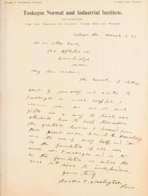 Lot #126 Booker T. Washington Autograph Letter Signed - Image 2