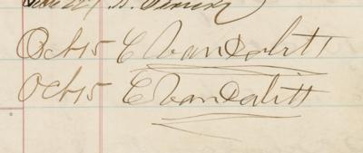 Lot #136 Cornelius Vanderbilt Twice-Signed Dividend Ledger - Image 2