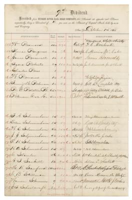 Lot #136 Cornelius Vanderbilt Twice-Signed Dividend Ledger - Image 3