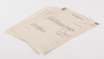 Lot #333 George S. Patton Typed Manuscript Signed with Accompanying Typed Letter Signed
