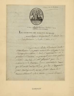Lot #340 Lazare Carnot Document Signed