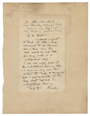 Lot #468 John Ruskin Autograph Letter Signed - Image 1