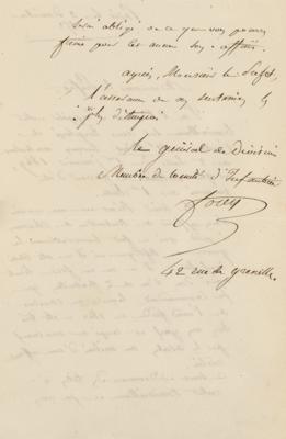 Lot #345 Élie Frédéric Forey Autograph Letter Signed - Image 2