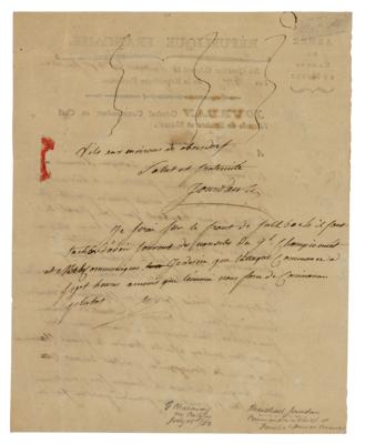 Lot #349 Jean-Baptiste Jourdan Autograph Letter Signed - Image 2
