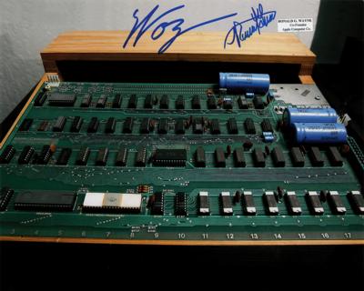Lot #183 Apple: Wozniak and Wayne Signed Photograph - Image 1