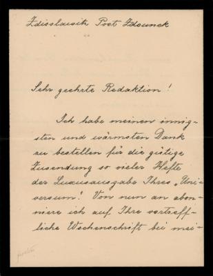 Lot #455 Marie von Ebner-Eschenbach Autograph Letter Signed - Image 1