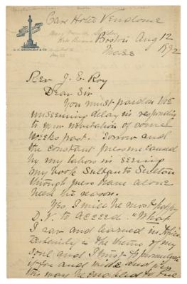Lot #290 May French Sheldon Autograph Letter