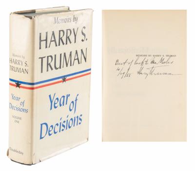Lot #109 Harry S. Truman Signed Book