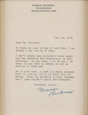 Lot #423 Norman Rockwell Typed Letter Signed - Image 1