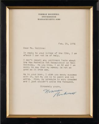 Lot #423 Norman Rockwell Typed Letter Signed - Image 2