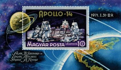 Lot #397 Stuart A. Roosa Signed Postage Stamp - Image 1