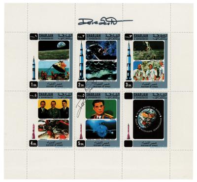 Lot #399 Dave Scott Twice-Signed Stamp Block - Image 1